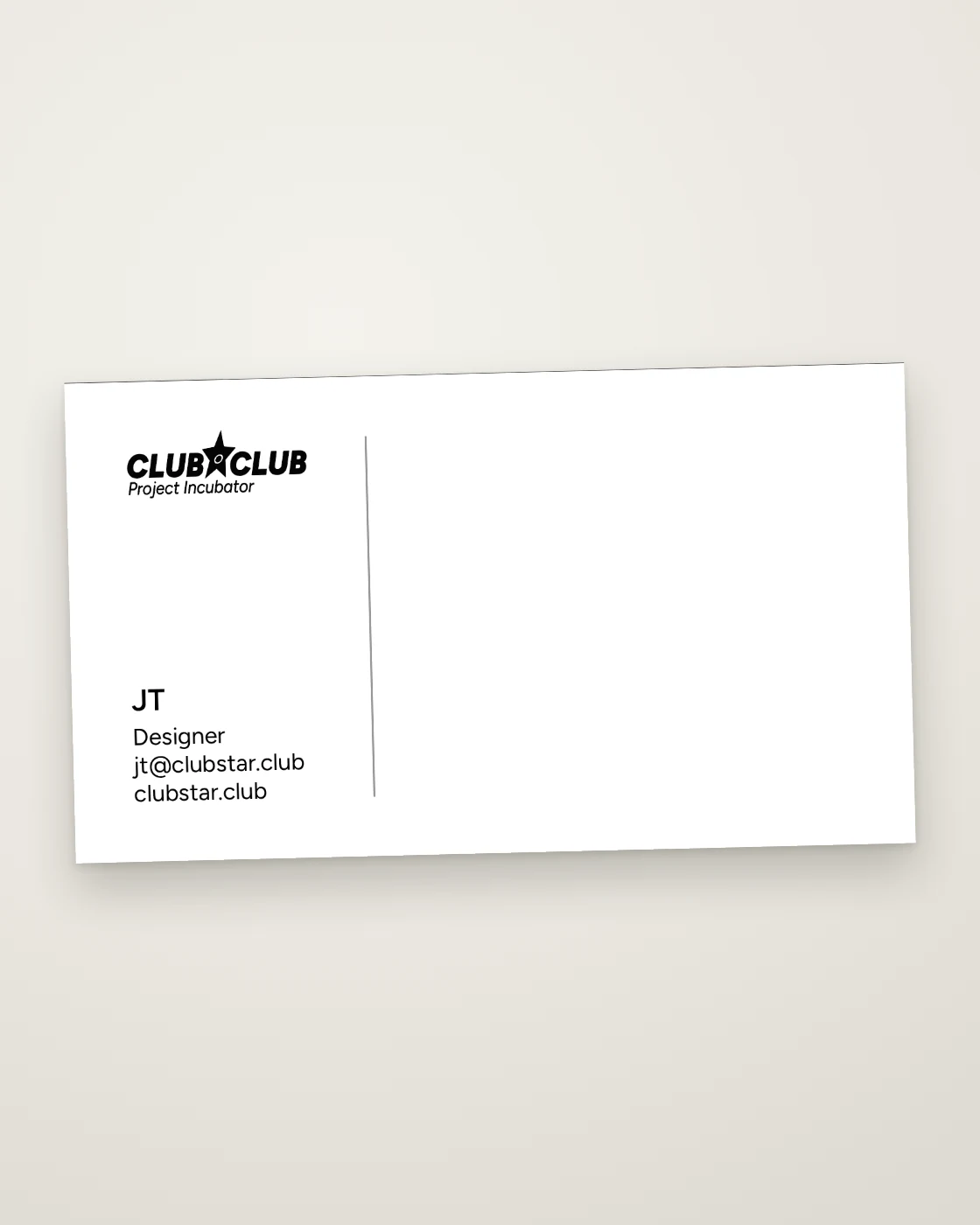 The CLUB★CLUB business card