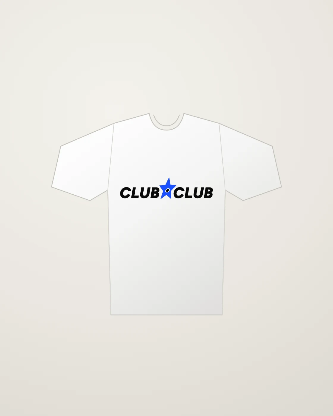 Clubber Shirt — the CLUB★CLUB lockup on a blank tee