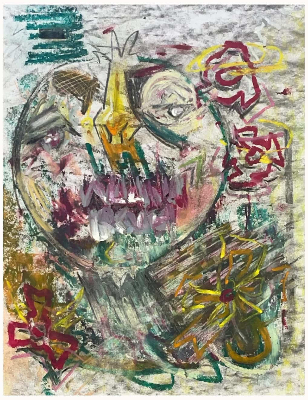 Portrait with grillz and roses, the print
